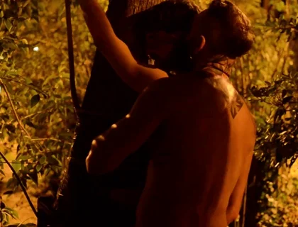 Sub Is Restrained and Used by Bearded Master in a Public Park.