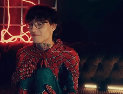 Spider Man Costume. Bottom Boy a Pose. Ass Hole