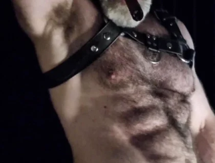 Hairy Muscle Leather Stepdaddy Showing off