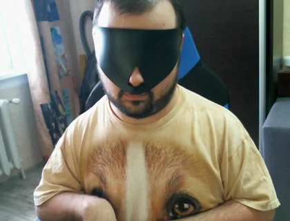 Disabled Person Trains His Mouth Before a Blowjob