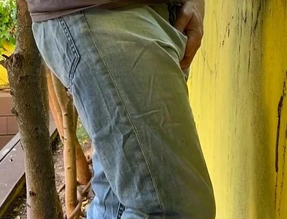 Guy Is Desperate to Pee and Tries to Hide From His Friend but Wets His Pants