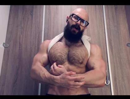 Pec God. Listen to My Hard Breathing and Look at My Bulging Muscles