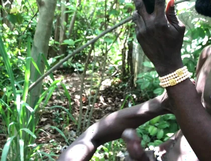 Outdoor Threessome Fuck Inside the Bush