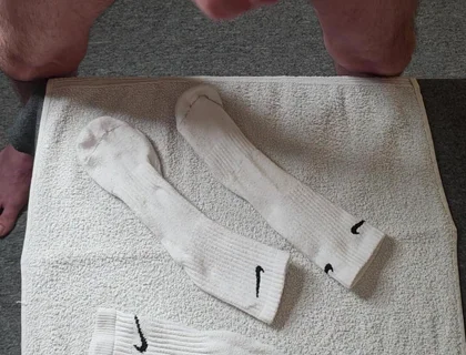 Ordered: 2x Pairs of Used Cum Soaked White Nike Socks