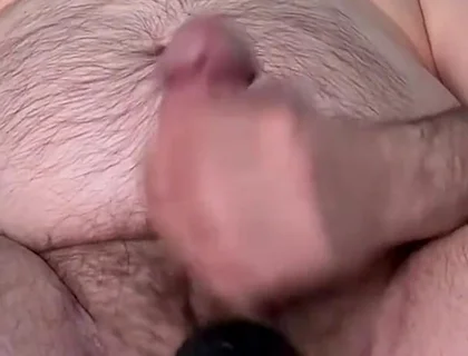 Hairy Daddy Bating Edging and Cumming
