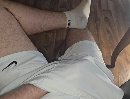 White Outfit Jerk off! Hot Stepdaddy Hardens Thick Cock & Makes It Cum
