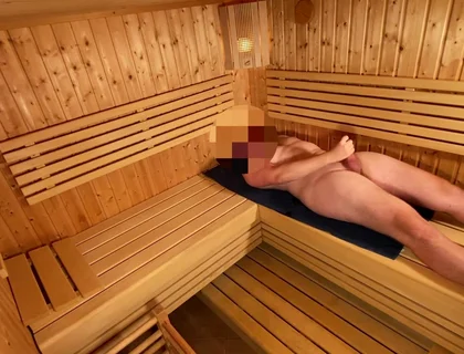 Huge Cum in Sauna