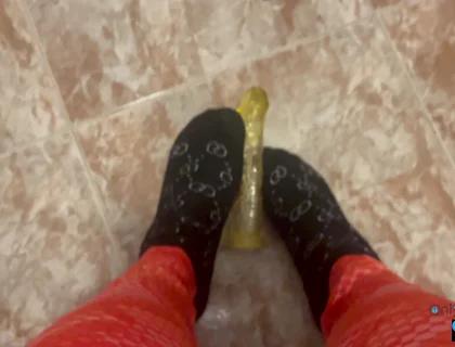 Young Man in Leggings Masturbates