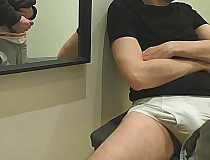 Amateur Boy Pees a Few Drops on His Flatmate's White Briefs
