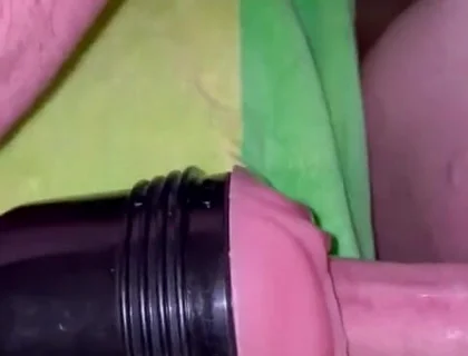 Fuck Stamina Fleshlight Pully and Can't Pullout in Time