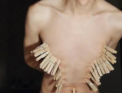 Masturbating with Clothespins