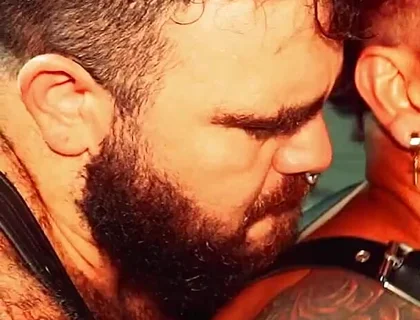 Locker Room Tattooed Bear Drills Deep Bareback