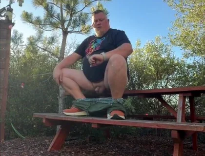 Chubby Guy Almost Caught Playing with His Soft Cock