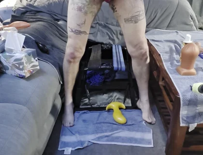 Butt slut ryan743 bounces on big dildo
