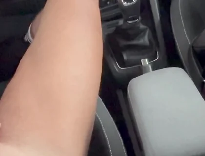 Jerk off My Big White Cock in the Car