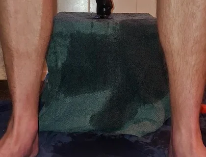 Hot Solo Male Riding His Dildo in the Morning