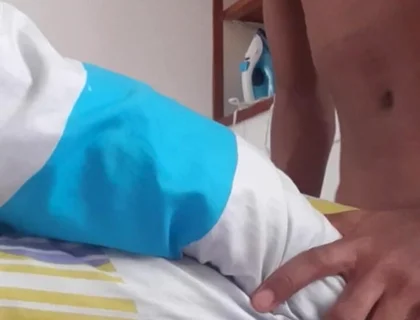 I Get Creative and Masturbate My Cock with Pillows and with My Hands Until I Have a Sweet and Juicy Cumshot