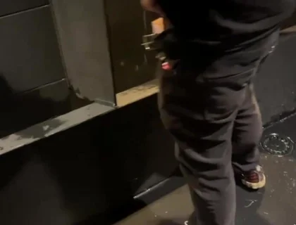 Boy Enters the Clubs Toilets and Catch a Guy Ready to Pee