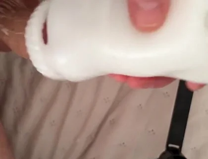 Big Dick Destroys Fleshlight & Fills It with Cum