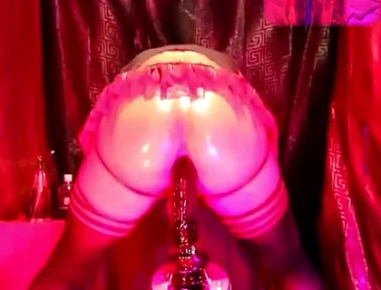 With My Hole so Hot, Lubed, and Wet. Bouncing My Booty, Jumping on My Dildo, and Wearing My Miniskirt 1.