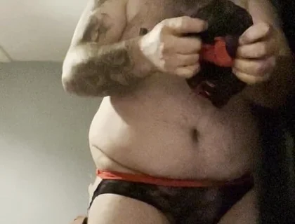 Anal Crossdressers Cuffed Cock and Ball with Pierced Nipples