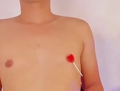 Femboy Let Your Stepbrother's Best Friend Play with His Sweet Nipples