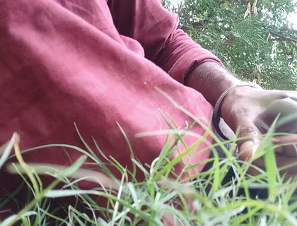 While Roaming in the Field, He Started Hitting the Hilt