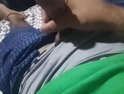 Lying Man Masturbates While His Stepmom Is Playing in the Other Room