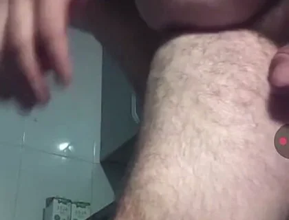 Handsome Mature Chubby with Big Fat Cock Masturbating and Fucking My Tight Ass in Close-up