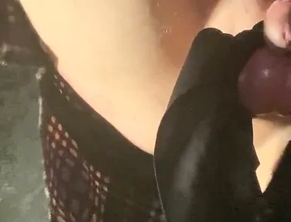 Crossdressers Self Spanking with Tied Balls and Small Dick