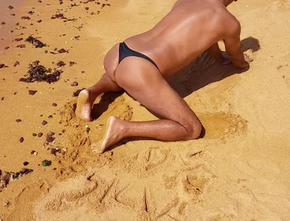 Ladysilva in Panties on the Beach Hot Ass