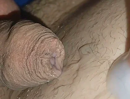 Intense Shot of Cum Coming Out of the Navel