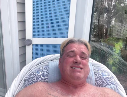 Hunk Stepdaddy Bear Naked Sunbathing in the Veranda 6