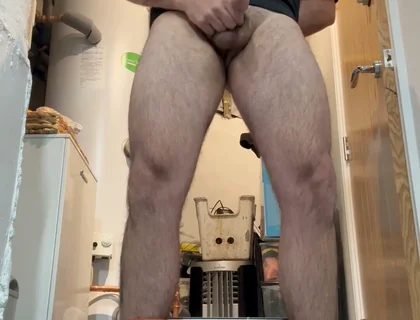 Couldn’t Help Myself but Play with My Cock in the Garage