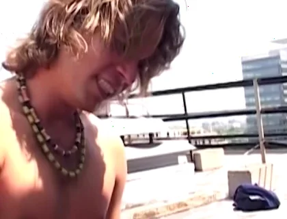 Bareback Rooftop Scene-1 Gay Friends Fucking Hard on the Rooftop