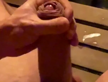 Jacking off in the Hotel Sauna