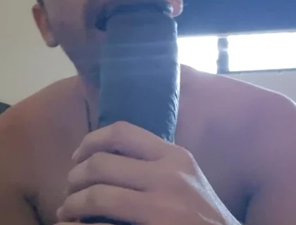 BBC Dildo Suck and Dirty Talk