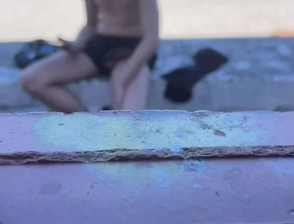 Amateur Boy Caught Freeballing and Exposing His Boner