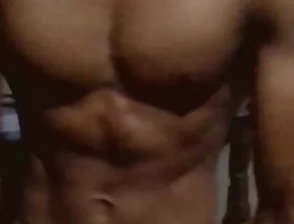 Showing His Abs and Core Area