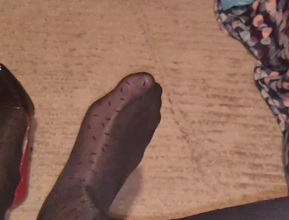 Teasing My Pattern Black Pantyhose