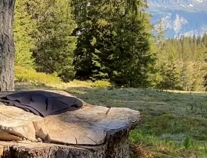 Public Ass Play with Self Facial in Public