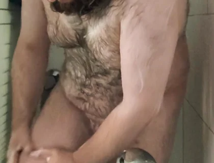 Fat Bear Taking a Shower