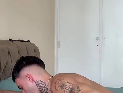 Tatted Papi Fucked by Muscle Bareback Sexy Hung Big Dick Latino