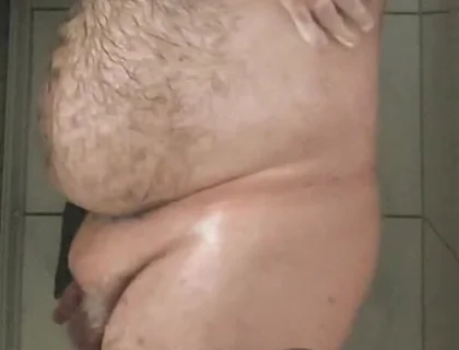 Fat Bear Taking a Shower