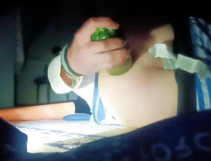A Thin Young Man Opens His Anus Alone