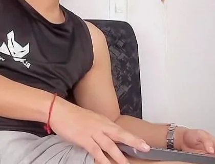 Tomasstyl Gets Caressed on His Bump with His Feet in His Friend's Office Stockings