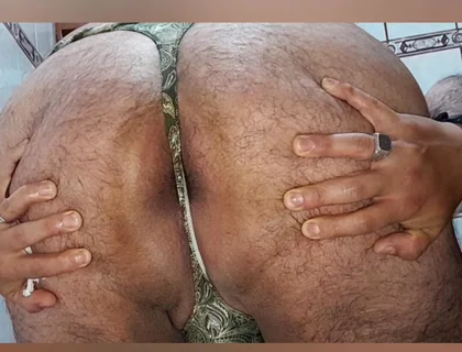 Nice Cum and Anal Penetration Using Green Thin Thong