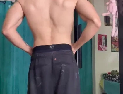Mr Muscle Tiago Florez You Flex the Muscles of His Back so That You Love