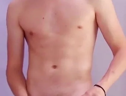 Gay teen playing with his hard cock and fingering his virgin hole