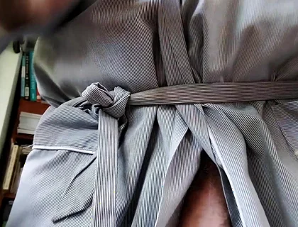 You See Pops Big Floppy Cock and Man Sack in His Robe
